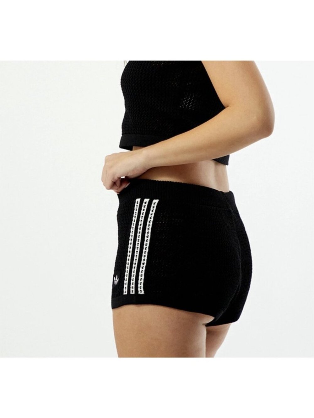 Adidas Womens Black Crochet Shorts Large